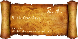Rikk Anzelma névjegykártya